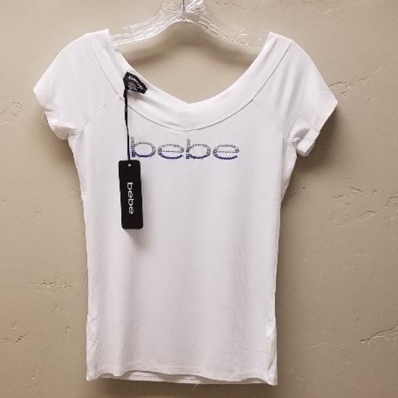 Bebe Jade Gradient Embellshed Logo Top - Size M - Picture 2 of 8